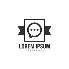 Chat logo template design. Chat logo with modern frame isolated on white background
