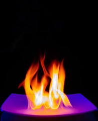 the flame is burning on a colored background