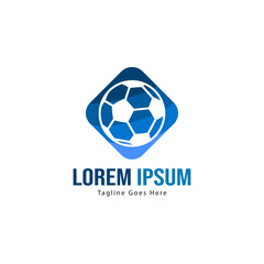 Football logo template design. Football logo with modern frame isolated on white background