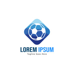 Football logo template design. Football logo with modern frame isolated on white background
