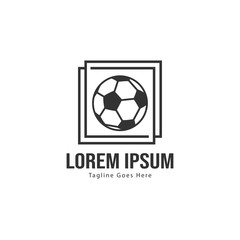 Obraz premium Football logo template design. Football logo with modern frame isolated on white background