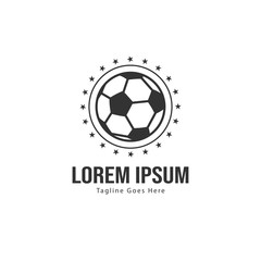 Football logo template design. Football logo with modern frame isolated on white background