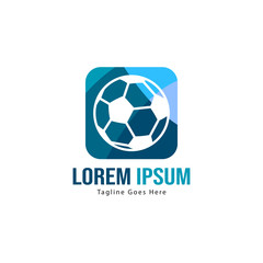 Obraz premium Football logo template design. Football logo with modern frame isolated on white background