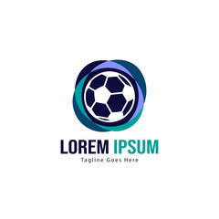 Football logo template design. Football logo with modern frame isolated on white background