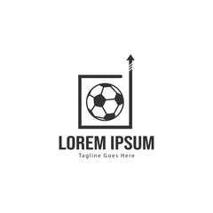 Football logo template design. Football logo with modern frame isolated on white background