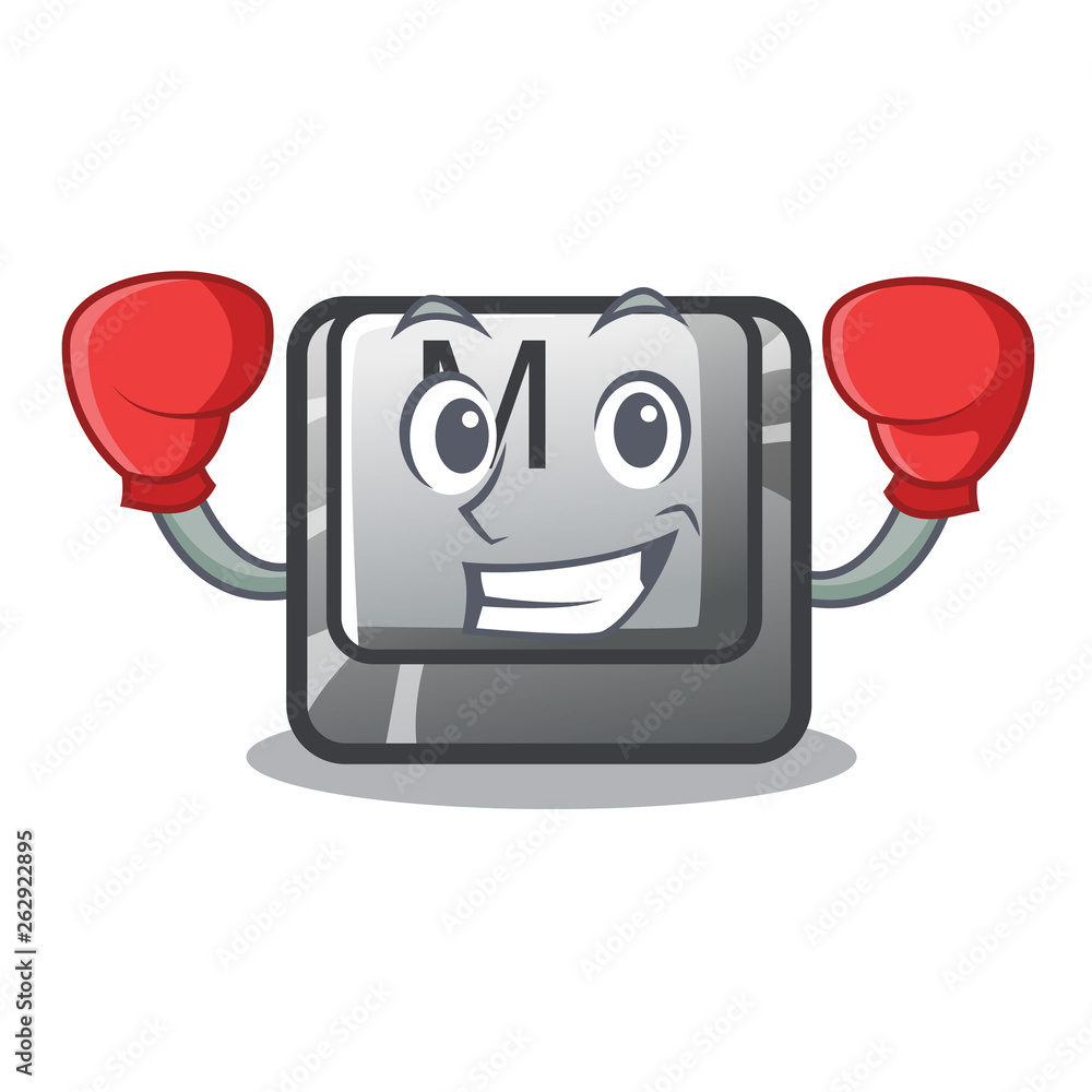 Poster boxing button m on a keyboard mascot