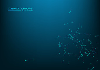 Abstract vector particles and lines. Plexus effect. Futuristic illustration. Polygonal Cyber Structure. Data Connection Concept.