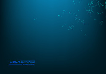 Abstract digital background with blue geometric particles