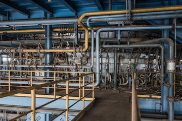 Interior of an old abandoned industrial steel factory