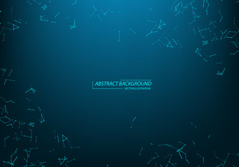 Abstract vector background. Futuristic polygonal style card. Background for business presentations. Molecular structure. Lines plexus in 3d. Cybernetic dots, creative banner.