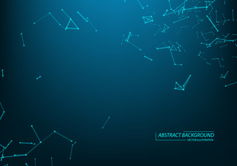 Abstract vector particles and lines. Plexus effect. Futuristic illustration. Polygonal Cyber Structure. Data Connection Concept.