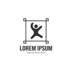 Fototapeta premium Kids logo template design. Kids logo with modern frame isolated on white background