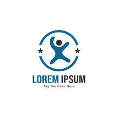 Kids logo template design. Kids logo with modern frame isolated on white background