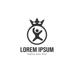 Kids logo template design. Kids logo with modern frame isolated on white background