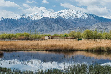 Landscape mountain and sky at Ladakh india