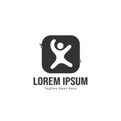 Kids logo template design. Kids logo with modern frame isolated on white background