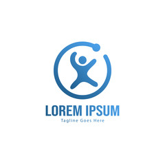 Kids logo template design. Kids logo with modern frame isolated on white background