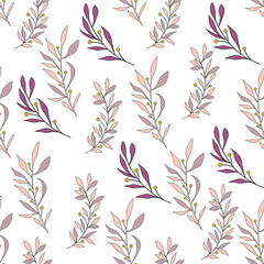 Texture with flowers and plants. Floral ornament. Original flowers pattern.