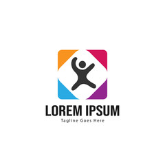 Kids logo template design. Kids logo with modern frame isolated on white background