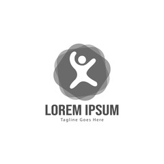 Kids logo template design. Kids logo with modern frame isolated on white background