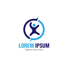 Kids logo template design. Kids logo with modern frame isolated on white background
