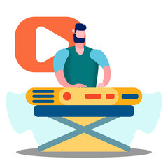 Professional Keyboard Player Vector Illustration