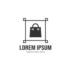 Shopping logo template design. Shopping logo with modern frame isolated on white background