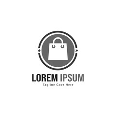 Shopping logo template design. Shopping logo with modern frame isolated on white background