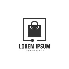 Shopping logo template design. Shopping logo with modern frame isolated on white background
