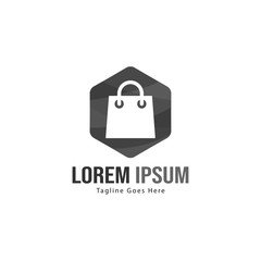 Shopping logo template design. Shopping logo with modern frame isolated on white background
