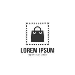 Shopping logo template design. Shopping logo with modern frame isolated on white background