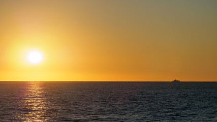 Orange sunset over the sea