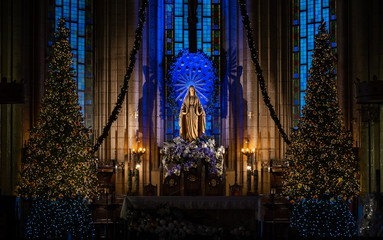 Saint Maria's sculpture, in Catholic cathedral