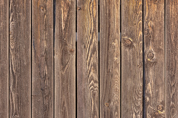 Background of brown vertical boards. Blank background for layouts. Photo wood texture.