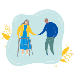 Elder humans. Aged people. Grandparent on a white background. Vector illustration