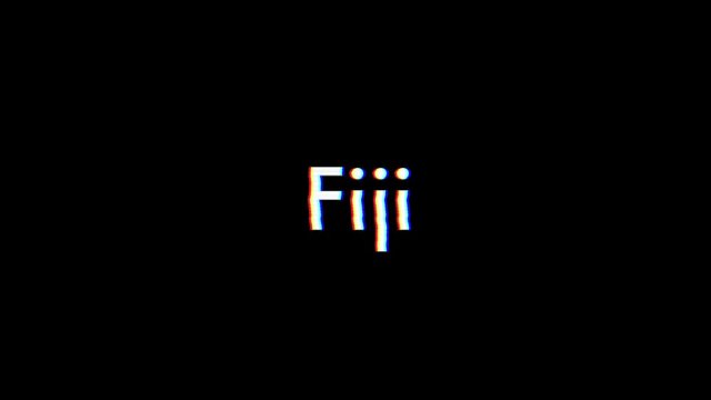 Fiji title animation with glitch effect