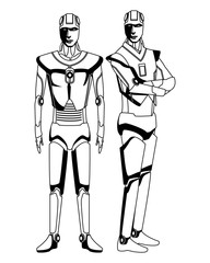 humanoid robots avatar black and white