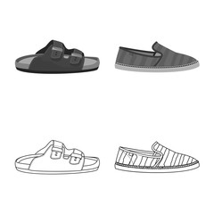 Isolated object of shoe and footwear logo. Set of shoe and foot stock symbol for web.