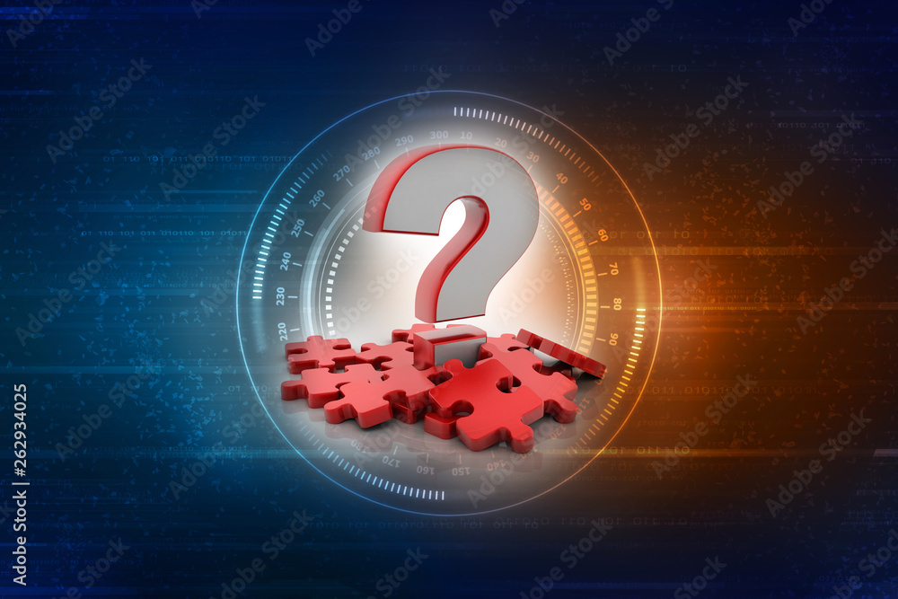 Poster 3d rendering question mark