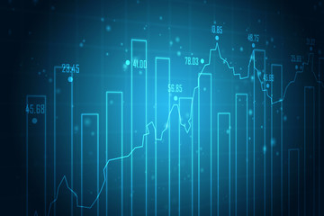 2d rendering Stock market online business concept. business Graph 