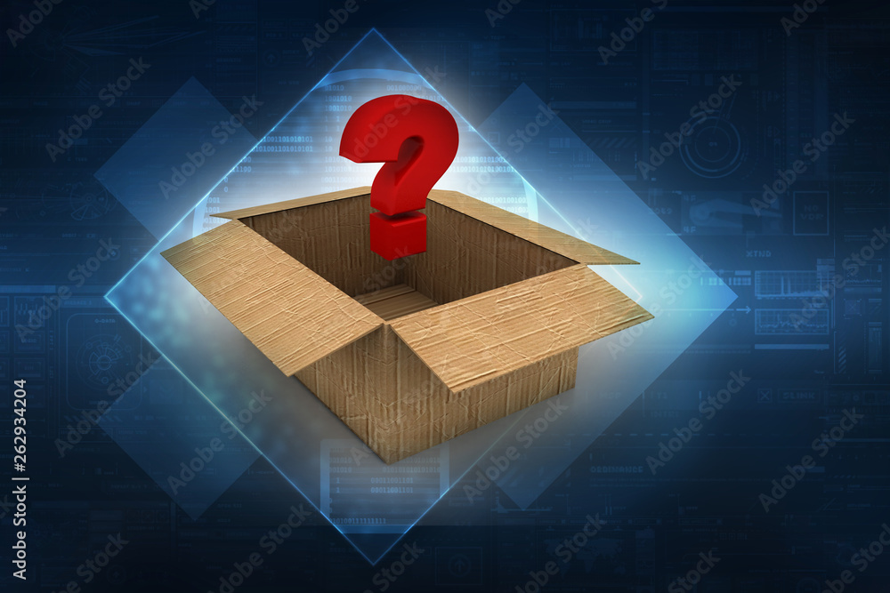 Poster 3d rendering question mark