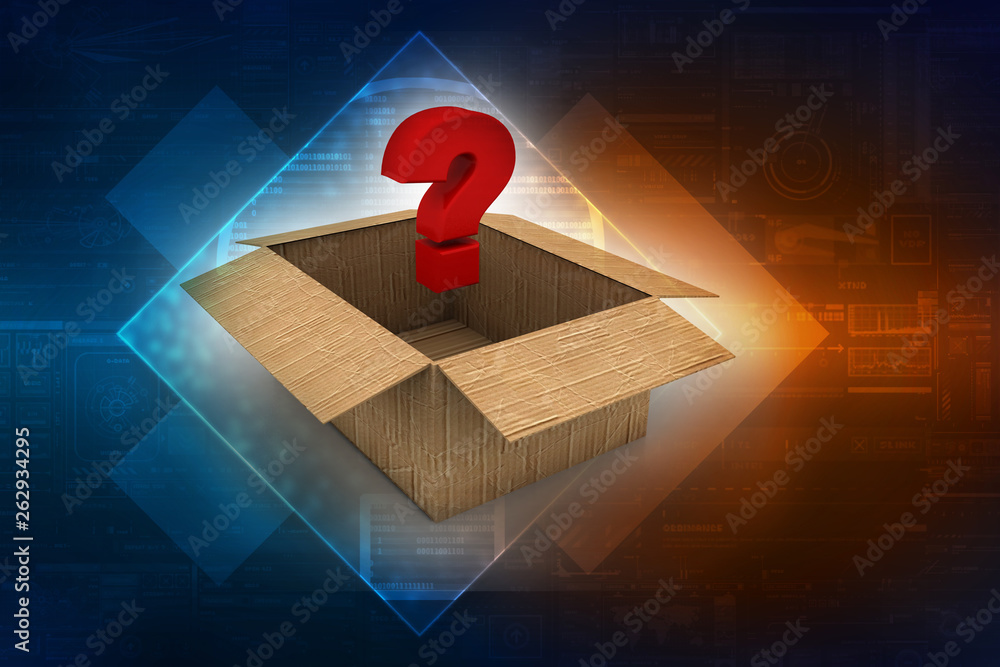 Poster 3d rendering question mark