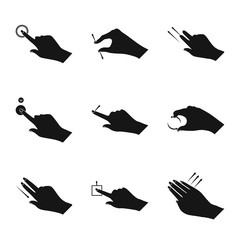 Isolated object of touchscreen and hand icon. Collection of touchscreen and touch vector icon for stock.