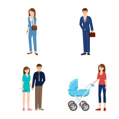 Fototapeta premium Vector design of family and people icon. Set of family and avatar stock vector illustration.