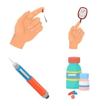 Vector illustration of mellitus and diabetes icon. Collection of mellitus and diet stock symbol for web.