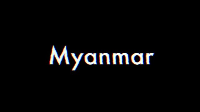 Myanmar title animation with glitch effect