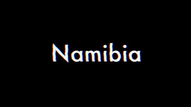 Namibia title animation with glitch effect