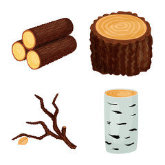 Vector design of signboard  and wood symbol. Set of signboard  and wooden vector icon for stock.