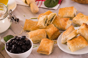 Spinach puffs.