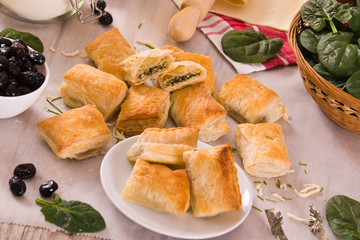 Spinach puffs.